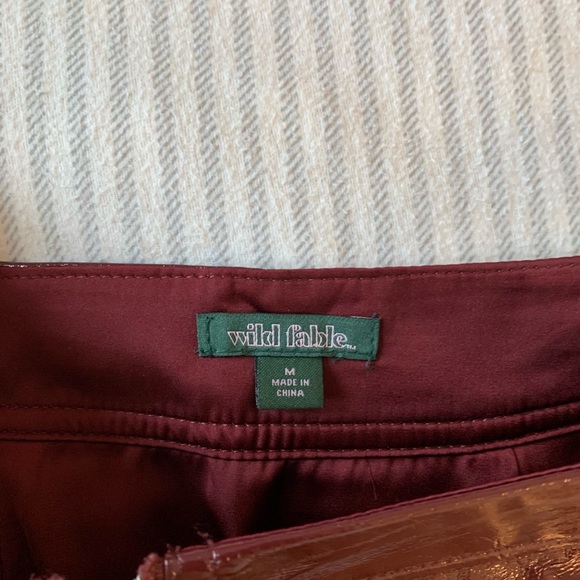 Maroon Faux Leather Skirt - Picture 4 of 4